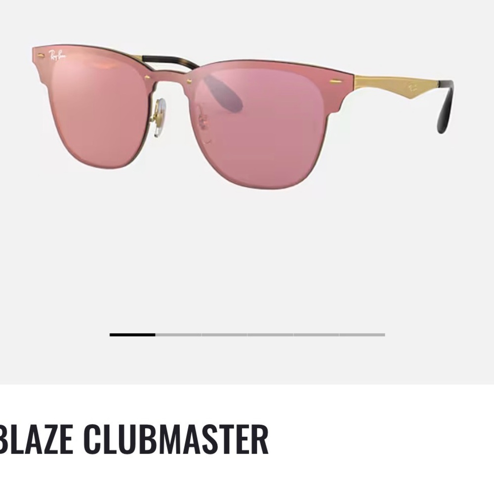 Ray-Ban Blaze Clubmaster Pink lenses and Gold accents